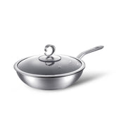 KOBACH 13in titanium wok interior with micro-pattern non-stick for easy cooking