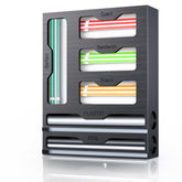 KOCWELL bag organizer with four compartments keeps bags neatly sorted and easy to access.