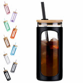 Kodrine 20oz glass tumbler with straw and lid keeps drinks fresh on the go