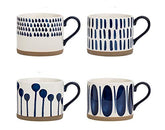 Koja 16oz elegant hand-painted mug set front view, ideal for daily coffee moments.