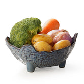 KOKUNKA Fruit Bowl with oval blue glaze elevates counter displays for fruit.