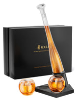 Kollea baseball-bat decanter set with two glasses for elevated whiskey moments.
