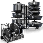 KOMFORA under-cabinet organizer shows quick setup for a clutter-free kitchen.