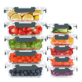 KOMUEE 10-pack glass containers large 34oz with lids for organized meal prep
