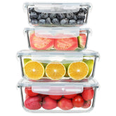 KOMUEE large 63oz glass container with lid for family-sized meals and easy prep.