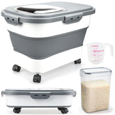 Komzon collapsible rice storage container with wheels for easy movement and storage efficiency