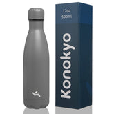 Konokyo 17oz insulated bottle with ice keeps drinks cold on the go.