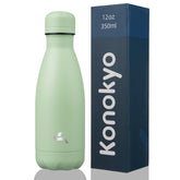 Konokyo 12oz Macaron Green insulated bottle for on-the-go hydration.
