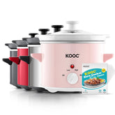 KOOC 2-Quart slow cooker front view for compact kitchen use