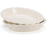 KooK pie pan ivory surface for even baking and easy release.