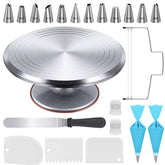Kootek cake decorating kit and turntable for smooth, precise icing