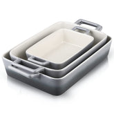 KOOV gradient gray rectangle baking dish ideal for daily lasagna and casseroles