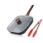 Kordisen nonstick grilling pan with lid demonstrates even heat for perfect searing.