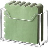 Kordory acrylic cocktail napkin holder, top view, keeps napkins neatly stacked for quick access.