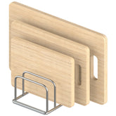 KORRTFID slim design cutting board organizer holds four boards under 1 inch thick