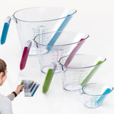 KPKitchen angled inside view measuring cups show top-read measurements for quick accuracy.