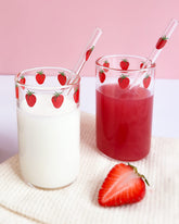 Kreapa strawberry cups 2-set on display for everyday hydration and stylish entertaining.