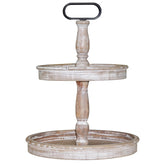 Krismax two-tier tray stand in rustic decor for stylish kitchen display