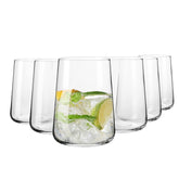 Krosno Infinity water glasses set of six show crystal-clear clarity for everyday dining.