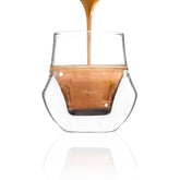KRUVE Propel double-wall espresso cups show clear glass for hot yet cool-to-touch sips