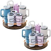Kssiaz bottle organizer fits Stanley 40oz bottles with rotating base for easy access