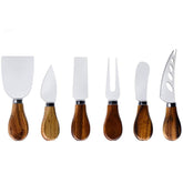 KT-GARY premium cheese knife set with acacia wood handle for elegant cheese boards.