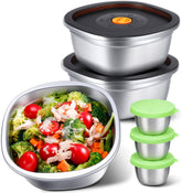 KTKUDY 3-pack stainless salad bowls with lids for leakproof lunches