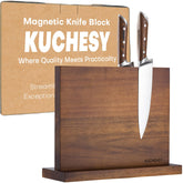 KUCHEASY magnetic knife holder front view with strong magnets for secure storage