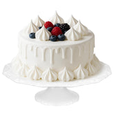 Kukikan 12in white cake stand top view for stylish dessert table displays.