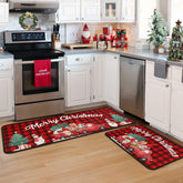 Kukli Kitchen buffalo plaid red truck rug 17x30 adds holiday style to the kitchen