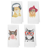 kunlisa funny cat kitchen towels brighten the kitchen while drying dishes.