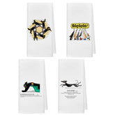 kunlisa Funny Greyhound Glossary towels on counter, 4-pack for daily drying tasks