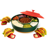 Kusini Taco Tuesday Kit heated pot keeps fillings warm for taco night.