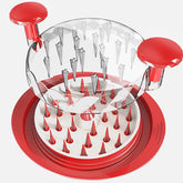 kwiwis chicken shredder tool with twist-plate attached for quick, even shredded meat.