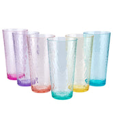 KX-WARE 26oz acrylic highball glass with a clear hammered exterior for everyday use