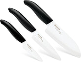KYOCERA FK-3PC BK Santoku 5.5-inch knife for precise slicing of fruits and vegetables.