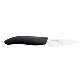 KYOCERA Revolution 3-inch paring knife with white blade and black handle for precise peeling