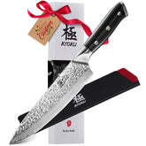 KYOKU Chef Knife 8-inch Shogun VG10 Damascus blade for precise slicing