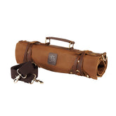 KYOKU chef knife roll bag with 10-slot layout for organized tool transport.