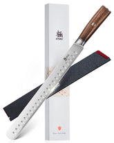 KYOKU Daimyo 12in slicing knife blade close-up for precise meat carving