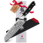 KYOKU Santoku Knife 7-inch Damascus blade for precise, long-lasting cutting.