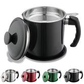 Kyraton black grease container with strainer for clean oil reuse