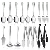 Kzovone 17-piece set on a polished table enhances elegant buffet presentation