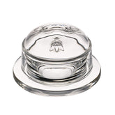 La Rochère bee butter dish with lid embossed, stylish kitchen keeper for fresh, spreadable butter.