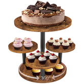 LAIDUOLEOE cupcake stand with rotating base for easy self-serve at events