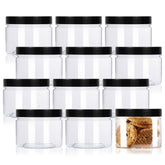 Lainrrew 12-pack 8oz jars with lids for pantry organization and airtight freshness.