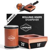 LAKINAMI knife sharpener with diamond discs for precise edge restoration