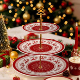 Lallisa 10-inch snowflake elk cake stand for festive cupcakes.