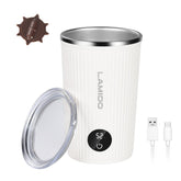 Lamido self-stirring mug with LCD display for precise temperature monitoring.