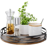 LAMU 12inch lazy susan wood turntable for organized spice storage